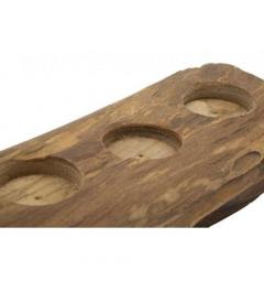 Porta candele in teak riciclato realizzato a mano - Arrediorg