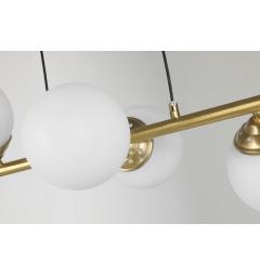 Lampadario a sfera con placca a soffitto ottone 6 sfere FINO W6 - Arrediorg