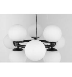 Lampadario a sfere nero 9 punti luce circolare - Arrediorg