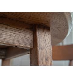 Tavolo rotondo allungabile legno massello di rovere Orbetello artigianale.