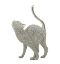 Statuetta di gatto argentato - Arrediorg