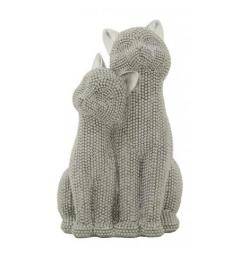 Statua coppia di gatti accoccolati con brillanti - Arrediorg