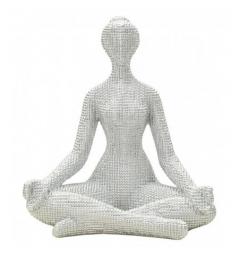 Statua Donna Yoga Silver - Arrediorg