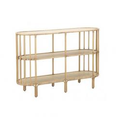 Console in metallo e rattan 3 ripiani - Arrediorg