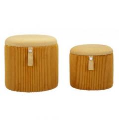 Pouf dal caldo tono senape set due pezzi - Arrediorg
