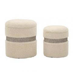 Set Saint-Moritz due pouf color crema - Arrediorg