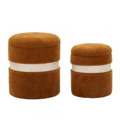 Set due pouf in morbido tessuto teddy - Arrediorg