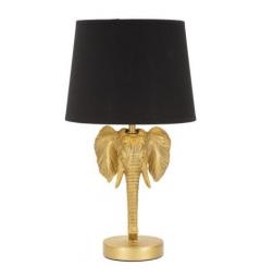 Lampada da tavolo in metallo nero con testa di elefante - Arrediorg