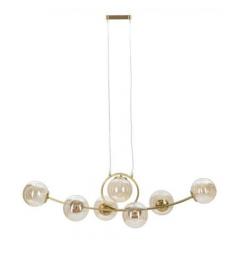 Lampadario in metallo dorato dalle linee essenziali - Arrediorg