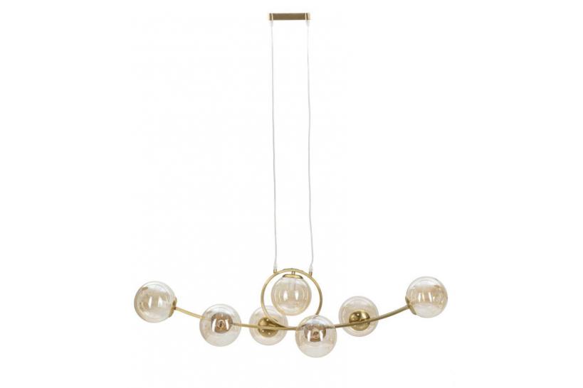 Lampadario in metallo dorato dalle linee essenziali - Arrediorg