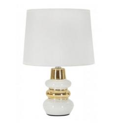 Lampada da tavolo in ceramica bianca e dorata - Arrediorg