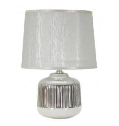 Lampada da tavolo in ceramica bianca e argentata - Arrediorg