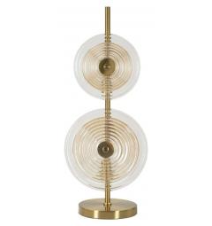 Lampada da tavolo 2 punti luce in metallo dorato - Arrediorg
