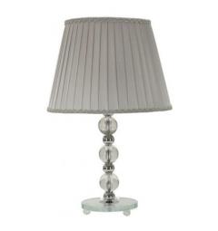 Lampada da tavolo in metallo argentato e vetro - Arrediorg