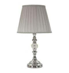 Lampada da tavolo in metallo argentato e vetro - Arrediorg