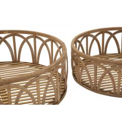 Set di 3 svuotatasche rotondi in rattan intrecciato - Arrediorg