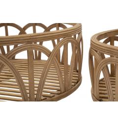 Set di 3 svuotatasche rotondi in rattan intrecciato - Arrediorg
