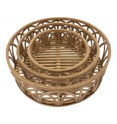 Set di 3 svuotatasche rotondi in rattan intrecciato - Arrediorg