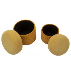 Set Aspen pouf due pezzi velluto senape - Arrediorg