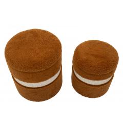 Set due pouf in morbido tessuto teddy - Arrediorg