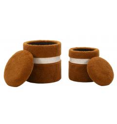 Set due pouf in morbido tessuto teddy - Arrediorg