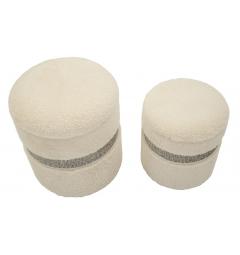 Set Saint-Moritz due pouf color crema - Arrediorg