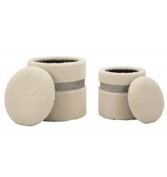 Set Saint-Moritz due pouf color crema - Arrediorg