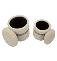 Set Saint-Moritz due pouf color crema - Arrediorg