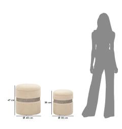 Set Saint-Moritz due pouf color crema - Arrediorg