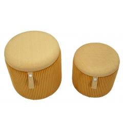 Pouf dal caldo tono senape set due pezzi - Arrediorg