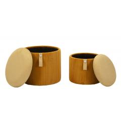 Pouf dal caldo tono senape set due pezzi - Arrediorg