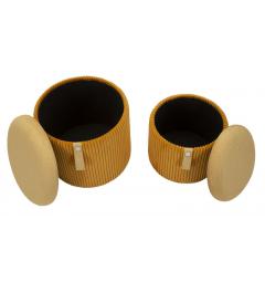 Pouf dal caldo tono senape set due pezzi - Arrediorg