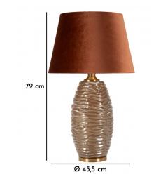 Lampada da Tavolo Praga base in vetro paralume marrone - Arrediorg