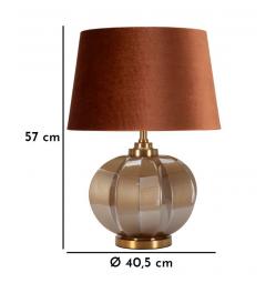 Lampada da Tavolo Praga base sferica in vetro lavorato - Arrediorg