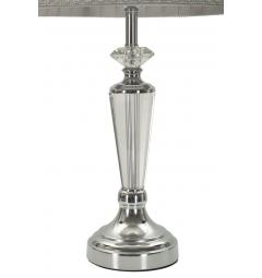Elegante lampada da tavolo in metallo argentato e vetro - Arrediorg