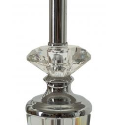 Elegante lampada da tavolo in metallo argentato e vetro - Arrediorg
