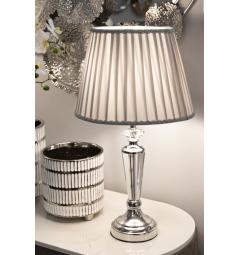 Elegante lampada da tavolo in metallo argentato e vetro - Arrediorg