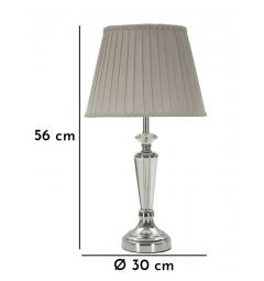 Elegante lampada da tavolo in metallo argentato e vetro - Arrediorg
