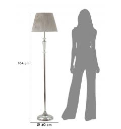 Lampada da terra in metallo argentato e vetro - Arrediorg
