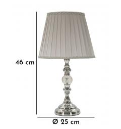 Lampada da tavolo in metallo argentato e vetro - Arrediorg