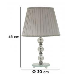Lampada da tavolo in metallo argentato e vetro - Arrediorg