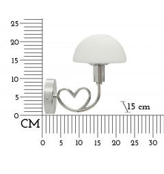 Lampada da parete in metallo argentato con cuore - Arrediorg