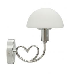 Lampada da parete in metallo argentato con cuore - Arrediorg