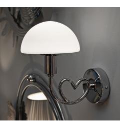 Lampada da parete in metallo argentato con cuore - Arrediorg