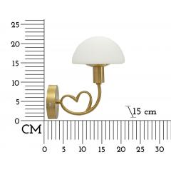 Lampada da parete in metallo dorato con cuore - Arrediorg