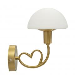 Lampada da parete in metallo dorato con cuore - Arrediorg