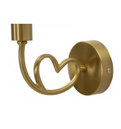 Lampada da parete in metallo dorato con cuore - Arrediorg