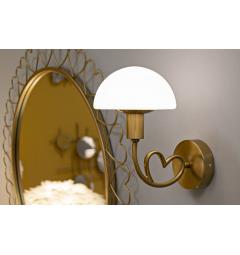 Lampada da parete in metallo dorato con cuore - Arrediorg