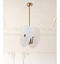 Lampadario metallo dorato 2 punti luce - Arrediorg