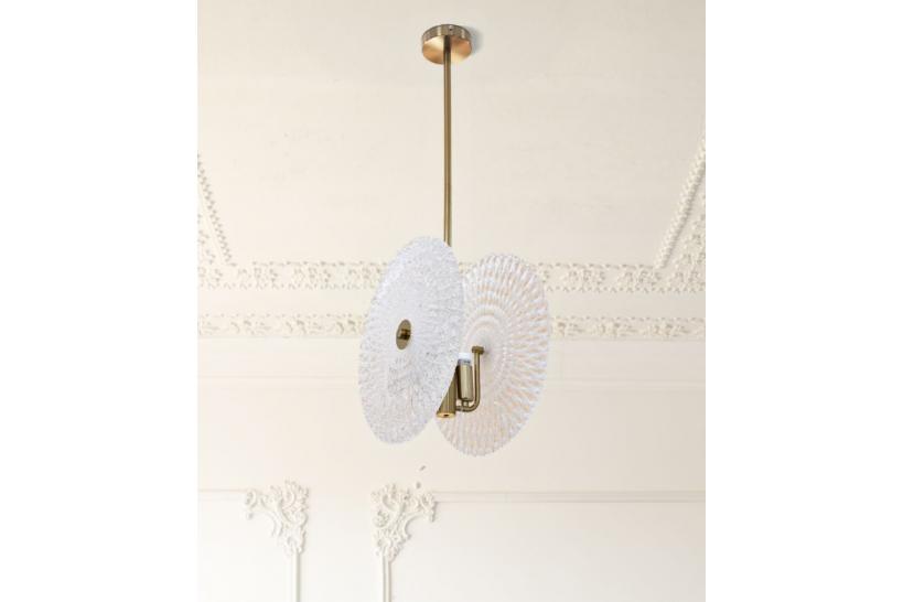 Lampadario metallo dorato 2 punti luce - Arrediorg Lampadario metallo dorato 2 punti luce - Arrediorg
